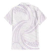White Sunday Lotu Tamaiti Family Matching Mermaid Dress and Hawaiian Shirt Polynesian Wave Pastel Mauve LT9 - Polynesian Pride