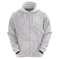 White Sunday Lotu Tamaiti Hoodie Polynesian Wave Pastel Mauve - Polynesian Pride
