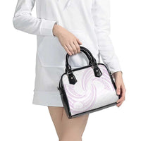 White Sunday Lotu Tamaiti Shoulder Handbag Polynesian Wave Pastel Mauve LT9 - Polynesian Pride