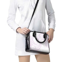 White Sunday Lotu Tamaiti Shoulder Handbag Polynesian Wave Pastel Mauve LT9 - Polynesian Pride