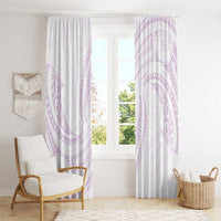 White Sunday Lotu Tamaiti Window Curtain Polynesian Wave Pastel Mauve LT9 - Polynesian Pride