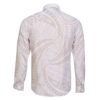 White Sunday Lotu Tamaiti Family Matching Off The Shoulder Long Sleeve Dress and Hawaiian Shirt Polynesian Wave Pastel Nude LT9 - Polynesian Pride