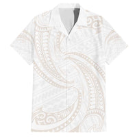 White Sunday Lotu Tamaiti Family Matching Tank Maxi Dress and Hawaiian Shirt Polynesian Wave Pastel Nude LT9 Dad's Shirt - Short Sleeve Nude - Polynesian Pride