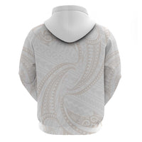 White Sunday Lotu Tamaiti Hoodie Polynesian Wave Pastel Nude - Polynesian Pride