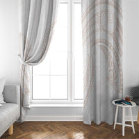 White Sunday Lotu Tamaiti Window Curtain Polynesian Wave Pastel Nude - Polynesian Pride