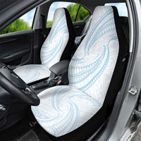White Sunday Lotu Tamaiti Car Seat Cover Polynesian Wave Pastel Sky Blue LT9 - Polynesian Pride