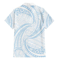 White Sunday Lotu Tamaiti Family Matching Mermaid Dress and Hawaiian Shirt Polynesian Wave Pastel Sky Blue LT9 - Polynesian Pride