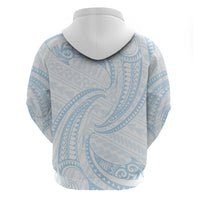 White Sunday Lotu Tamaiti Zip Hoodie Polynesian Wave Pastel Sky Blue LT9 - Polynesian Pride