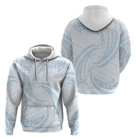 White Sunday Lotu Tamaiti Zip Hoodie Polynesian Wave Pastel Sky Blue LT9 - Polynesian Pride