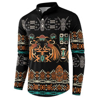 Black Batik Papua-inspired Pattern Button Sweatshirt - Polynesian Pride