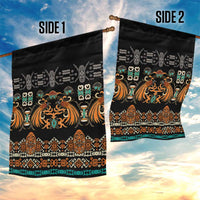 Black Batik Papua-inspired Pattern Garden Flag - Polynesian Pride