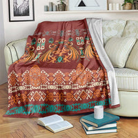 Oxblood Batik Papua-inspired Pattern Blanket - Polynesian Pride