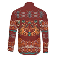 Oxblood Batik Papua-inspired Pattern Family Matching Puletasi and Hawaiian Shirt - Polynesian Pride