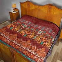 Oxblood Batik Papua-inspired Pattern Quilt - Polynesian Pride