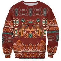 Oxblood Batik Papua-inspired Pattern Sweatshirt - Polynesian Pride