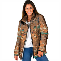 Terracotta Batik Papua-inspired Pattern Padded Jacket - Polynesian Pride