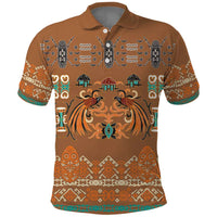 Terracotta Batik Papua-inspired Pattern Polo Shirt - Polynesian Pride