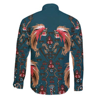 Dark Cyan Blue Bird of Batik Papua Family Matching Short Sleeve Bodycon Dress and Hawaiian Shirt Exotic Natural Wealth of Papua LT9 - Polynesian Pride