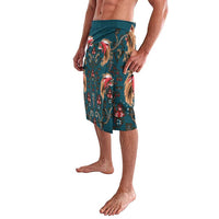 Dark Cyan Blue Bird of Batik Papua Lavalava Exotic Natural Wealth of Papua - Polynesian Pride
