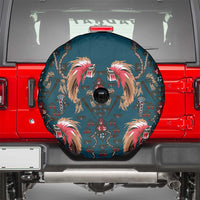 Dark Cyan Blue Bird of Batik Papua Spare Tire Cover Exotic Natural Wealth of Papua LT9 - Polynesian Pride