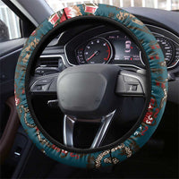 Dark Cyan Blue Bird of Batik Papua Steering Wheel Cover Exotic Natural Wealth of Papua LT9 - Polynesian Pride