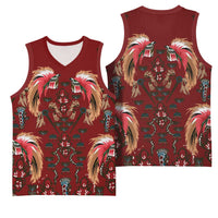 Oxblood Bird of Batik Papua Basketball Jersey Exotic Natural Wealth of Papua LT9 - Polynesian Pride