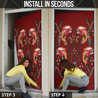 Oxblood Bird of Batik Papua Door Cover Exotic Natural Wealth of Papua LT9 - Polynesian Pride