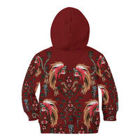 Oxblood Bird of Batik Papua Kid Hoodie Exotic Natural Wealth of Papua LT9 - Polynesian Pride
