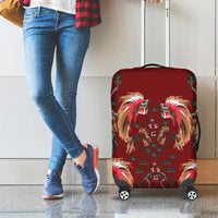 Oxblood Bird of Batik Papua Luggage Cover Exotic Natural Wealth of Papua LT9 - Polynesian Pride