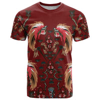 Oxblood Bird of Batik Papua T Shirt Exotic Natural Wealth of Papua LT9 Red - Polynesian Pride