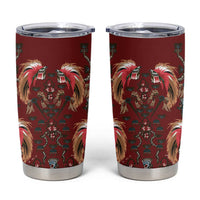 Oxblood Bird of Batik Papua Tumbler Cup Exotic Natural Wealth of Papua LT9 Red - Polynesian Pride
