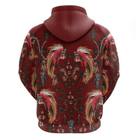 Oxblood Bird of Batik Papua Zip Hoodie Exotic Natural Wealth of Papua LT9 - Polynesian Pride