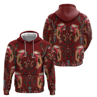 Oxblood Bird of Batik Papua Zip Hoodie Exotic Natural Wealth of Papua LT9 - Polynesian Pride