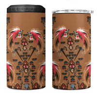 Terracotta Bird of Batik Papua 4 in 1 Can Cooler Tumbler Exotic Natural Wealth of Papua LT9 One Size: 16 oz Gold - Polynesian Pride