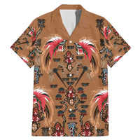 Terracotta Bird of Batik Papua Family Matching Mermaid Dress and Hawaiian Shirt Exotic Natural Wealth of Papua LT9 Dad's Shirt - Short Sleeve Gold - Polynesian Pride