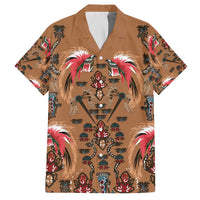 Terracotta Bird of Batik Papua Family Matching Off The Shoulder Long Sleeve Dress and Hawaiian Shirt Exotic Natural Wealth of Papua LT9 Dad's Shirt - Short Sleeve Gold - Polynesian Pride