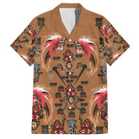 Terracotta Bird of Batik Papua Family Matching Short Sleeve Bodycon Dress and Hawaiian Shirt Exotic Natural Wealth of Papua LT9 Dad's Shirt - Short Sleeve Gold - Polynesian Pride