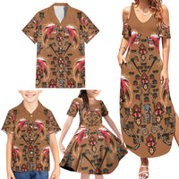 Terracotta Bird of Batik Papua Family Matching Summer Maxi Dress and Hawaiian Shirt Exotic Natural Wealth of Papua LT9 - Polynesian Pride