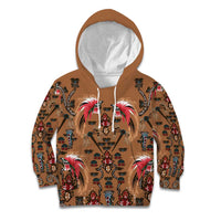 Terracotta Bird of Batik Papua Kid Hoodie Exotic Natural Wealth of Papua LT9 Hoodie Gold - Polynesian Pride