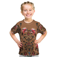 Terracotta Bird of Batik Papua Kid T Shirt Exotic Natural Wealth of Papua LT9 Gold - Polynesian Pride