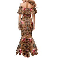 Terracotta Bird of Batik Papua Mermaid Dress Exotic Natural Wealth of Papua LT9 - Polynesian Pride