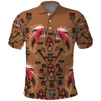 Terracotta Bird of Batik Papua Polo Shirt Exotic Natural Wealth of Papua - Polynesian Pride