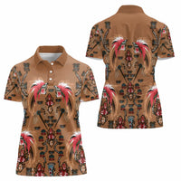 Terracotta Bird of Batik Papua Women Polo Shirt Exotic Natural Wealth of Papua LT9 - Polynesian Pride