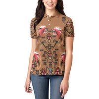 Terracotta Bird of Batik Papua Women Polo Shirt Exotic Natural Wealth of Papua LT9 - Polynesian Pride