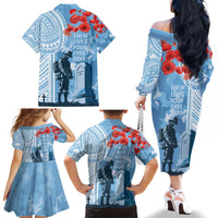 FSM Verterans Day Family Matching Off The Shoulder Long Sleeve Dress and Hawaiian Shirt Their Lives Your Freedom LT9 - Polynesian Pride
