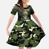 Veterans Day Family Matching Puletasi and Hawaiian Shirt War Never Leaves A Veteran Proud Military LT9 Daughter's Dress Black - Polynesian Pride