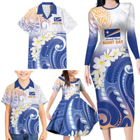Marshall Islands Manit Day Family Matching Long Sleeve Bodycon Dress and Hawaiian Shirt Plumeria and Polynesian Tribal LT9 - Polynesian Pride