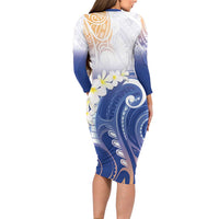 Marshall Islands Manit Day Family Matching Long Sleeve Bodycon Dress and Hawaiian Shirt Plumeria and Polynesian Tribal LT9 - Polynesian Pride
