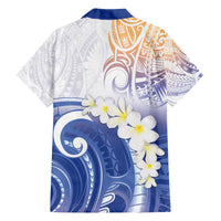 Marshall Islands Manit Day Family Matching Off The Shoulder Long Sleeve Dress and Hawaiian Shirt Plumeria and Polynesian Tribal LT9 - Polynesian Pride