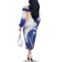Marshall Islands Manit Day Family Matching Off The Shoulder Long Sleeve Dress and Hawaiian Shirt Plumeria and Polynesian Tribal LT9 - Polynesian Pride